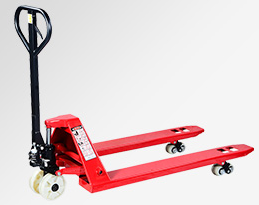 手动液压搬运车的手柄操作货物搬运