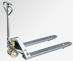 制药厂仓库货物装卸使用不锈钢手动液压搬运车